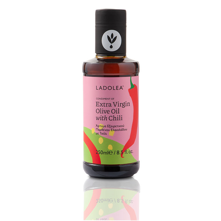 ladolea-oliven-oel-chili-glass-250ml Ladolea / Natives Olivenöl Extra mit Chili, 250ml